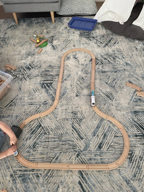 My toddlers greatest work of train art yet