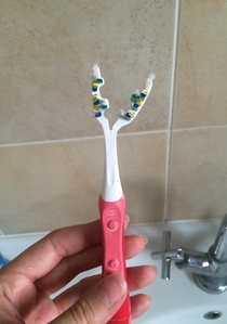 My toothbrush went all T- on me