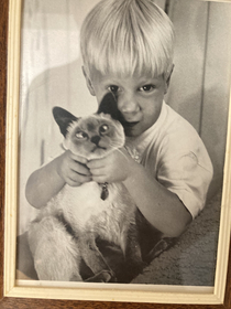 My uncle in the early s Our cat was not happy to be part of the photo shoot