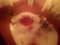 my Valentines date wanted a bubble bath