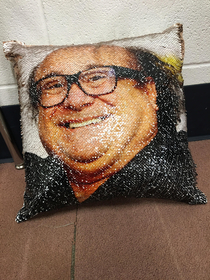 My wamen got us matching Danny devito pillows