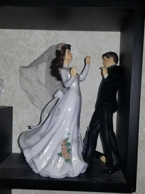 my wedding cake topper broke and looks like the bride is about to slap the groom