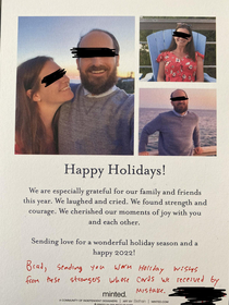 My wife and I ordered family Christmas Cards and received a strangers order along with ours We decided it would be fitting to spread holiday cheer on their behalf to our friends and family