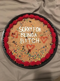 My wife bought me an apology cake