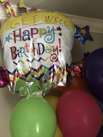 My wife caught a cold right after her birthday so I attempted to repurpose the balloons