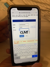 My wife is checking her unemployment claim and got the bestworst captcha EVER