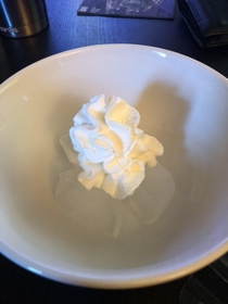 My wife made me a dish of Ice Cream after dinner Shes got jokes