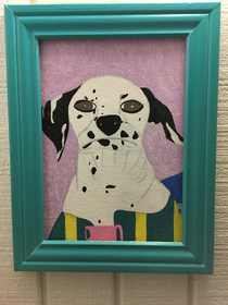 My wife painted our Dalmatian Its my favorite thing in our house