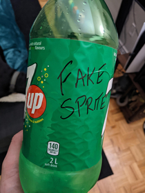 My wife wanted Sprite I got her up She wrote this on the bottle