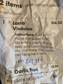 My wife was hungover and I had a work function so this is the best I could do I didnt realize they put my instructions in the receipt