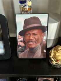 My wifes best friend has a framed photo of Ving Rhames on the shelf with all his family photos 