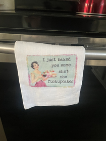 My wifes new kitchen towel