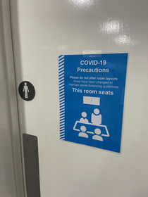 My workplace in response to Covid erected a sign to say our toilet cubicle sits only 