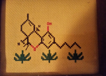 My  year old Baptist mother actually cross-stitched this for my stoner little brother Its the chemical makeup for THC and she is fully aware of that