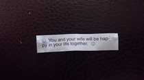 My  year old daughter got this fortune Im happy for her