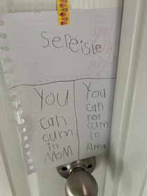 My  year old daughter made a sign for her bedroom door to keep her little sister out