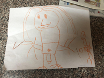 My  year old drew a self portrait