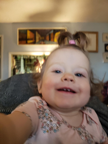 My  year old m daughter managed to take a selfie