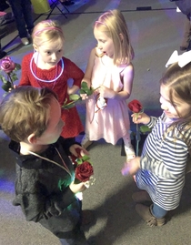 My  year old son had his first school dance tonight Got caught giving roses to different girls