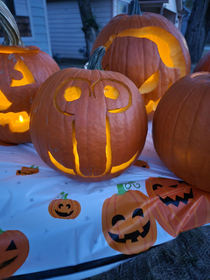 My  year old sons pumpkin carving skills