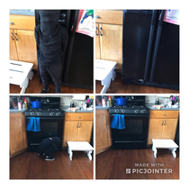 My  year old thinks hes a ninja so my wife took a before picture and showed him He absolutely thinks hes completely invisible in front of our black appliances