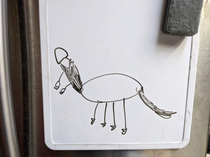 My -year-olds drawing of a centaur I present DICKTAUR