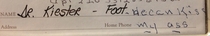 My  yo grandma died We found this note she made in her Rolodex