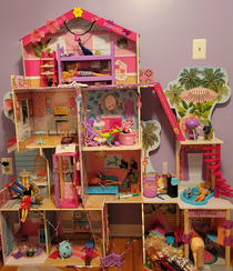 My yos dollhouse looks like it had a sick party when she finished playing with it