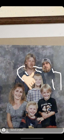 My youngest brother was a little upset that he was born after most of our family photos were taken so he decided to take matters into his own hands