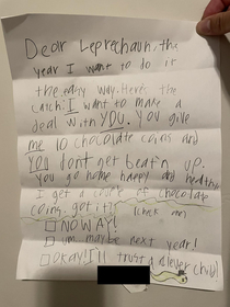My  yr-old daughter has resorted to threatening Leprechauns to feed her chocolate addiction She got the coins