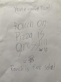 My yr old sons view on pizza