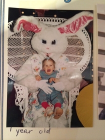 Myself with the Easter bunny circa 
