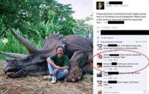 Name and shame this disrespectful man who just killed a Triceratops