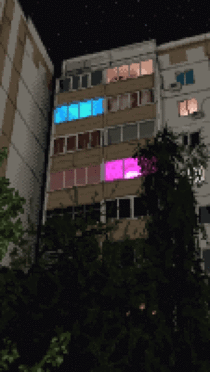 Neon evening cozy pixelart animation