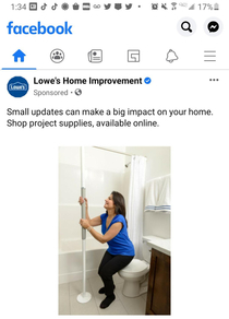 Never considered putting a stripper pole by my toilet thanks Lowes