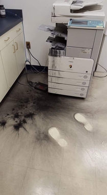 Never let the new guy replace the toner