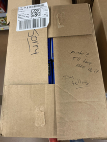 New job at Walmart and Im finding drama on the boxes