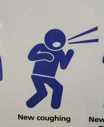 New sign at my hospital looks less like coughing and more like Being attacked by animated chop sticks