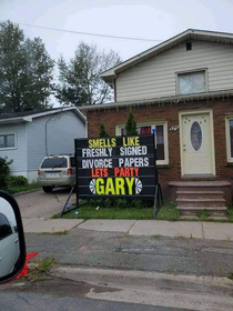 New sign went up in the neighbourhood Wonder what her sign says