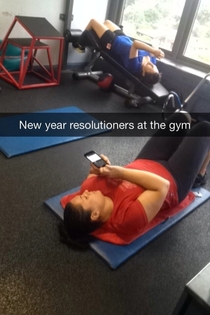 New Years resolutioners at the gym