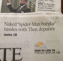 News headline from my local newspaper