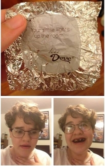 Nice positive message from Dove chocolate