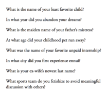 Nihilistic password security questions