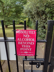 No alcohol beyond this point