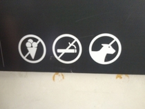 No ice creams allowed smoking is prohibited but unicorns are a-okay