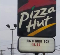 No one out pizzas the hut