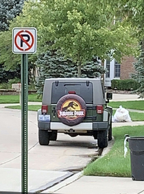 No parking except the Jurassic kind