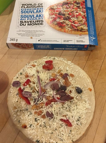 No sauce at all Sparse toppings