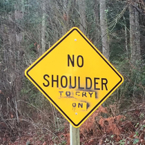 No shoulder sign