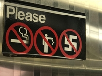 No smoking No littering No nazis NYC subway